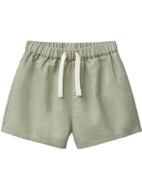 Zara Sage Green Elastic Drawstring Kids Shorts